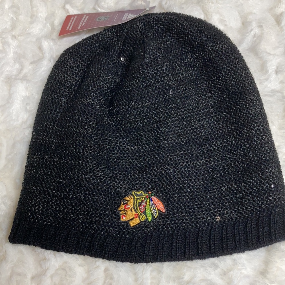 Adidas Chicago Blackhawks Sequin Knit Beanie